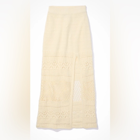American Eagle Knit Slit Midi Skirt, Cotton, medium - Picture 2 of 9